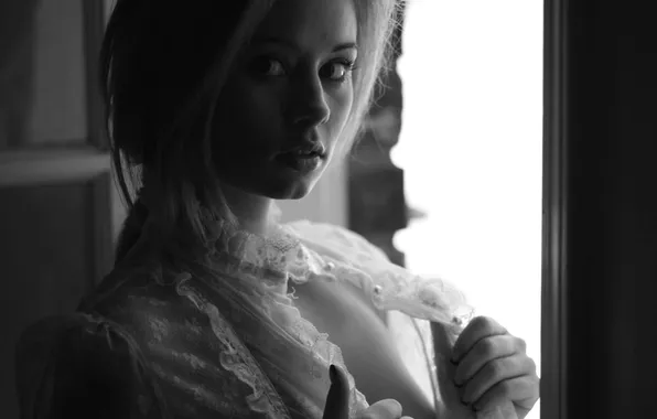 Картинка девушка, модель, чёрно-белое, фотосессия, Jannah Burnham