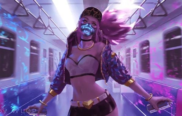 Девушка, маска, League Of Legends