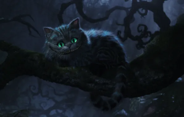 Картинка улыбка, чеширский кот, Алиса в стране чедес