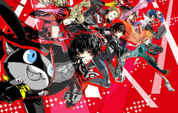 Аниме, арт, персонажи, Persona 5, Персона 5
