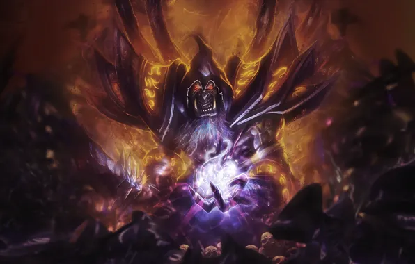 Орк, warcraft, warlock, Гул'дан, чернокнижник, Hearthstone, Gul'dan, SpiritAJ