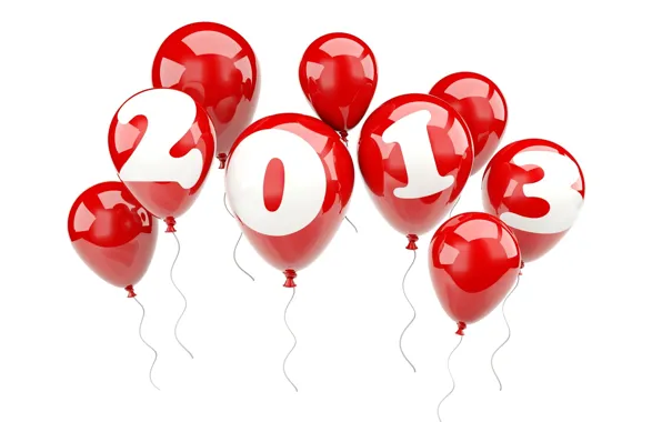 Картинка шарики, Новый Год, красные, 2013, праздиник