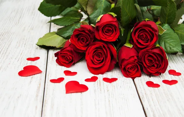 Картинка любовь, цветы, розы, сердечки, красные, red, love, wood