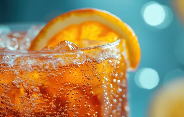 Glass, orange juice, slice