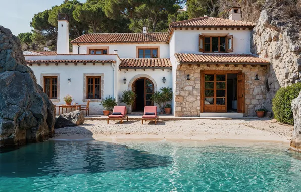 Море, солнце, дом, бассейн, summer, house, sunshine, каникулы