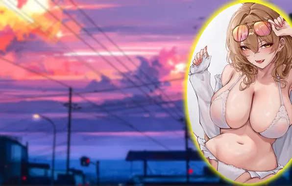 Girl, hot, sexy, panties, boobs, anime, pretty, breasts
