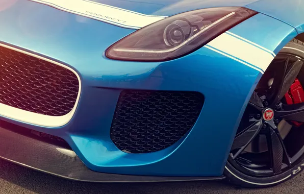 Картинка Concept, макро, Jaguar, фара, ягуар, перед, Project 7