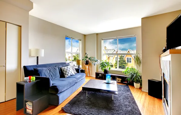 Дизайн, диван, ковер, окно, квартира, Design, гостиная, Living