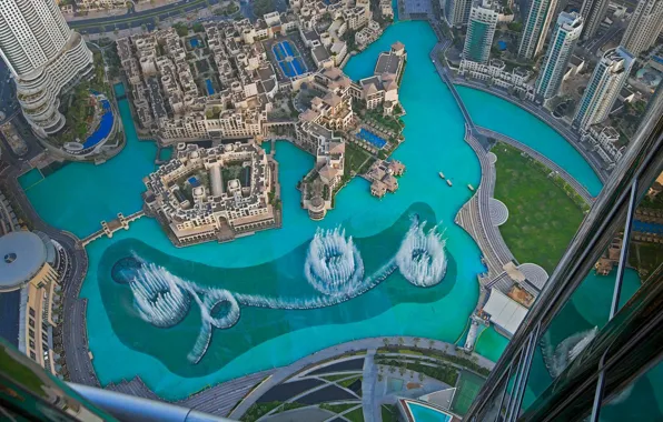 ОАЭ, фонтан Дубай, Burj Khalifa Lake