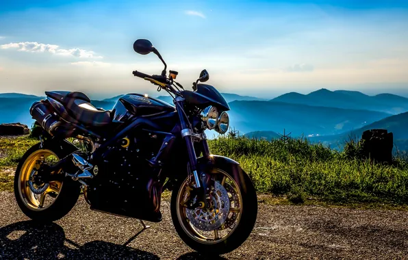 Пейзаж, горы, Triumph Street Triple