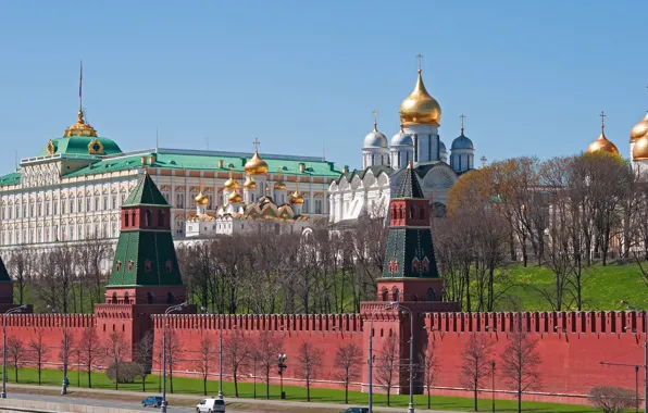 Картинка Москва, храм, Кремль, Россия, столица, Кремлёвская стена