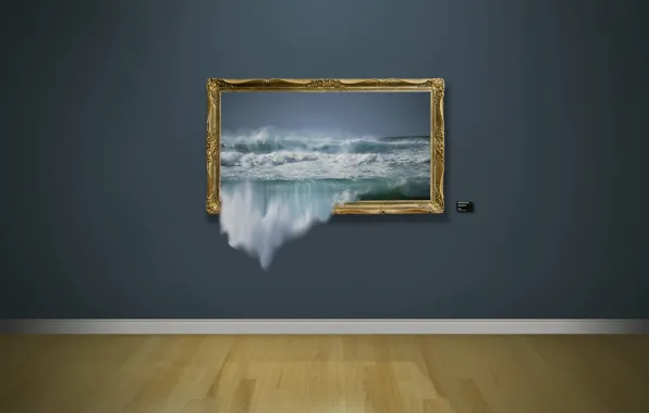 Волны, стена, картина
