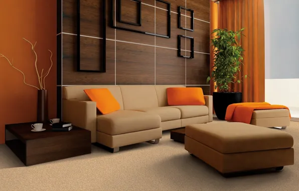 Картинка диван, мебель, интерьер, подушки, гостиная, модерн