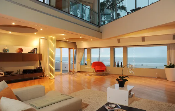 Дизайн, стиль, вилла, интерьер, жилое пространство, living room with ocean view