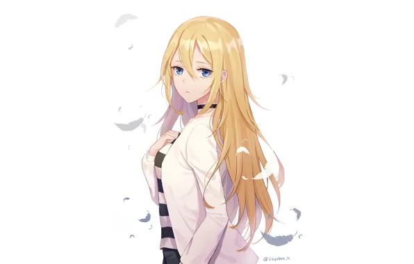 Взгляд, девушка, перья, Ангел кровопролития, Satsuriku no Tenshi