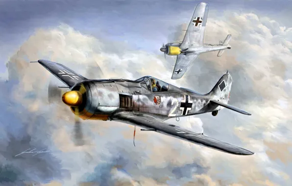 Картинка Germany, Luftwaffe, WW2, Fighter, Würger, Focke -Wulf, Fw.190A-8, JG54