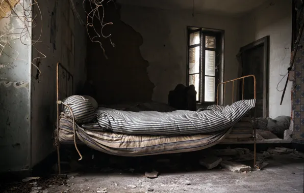 Картинка комната, кровать, окно