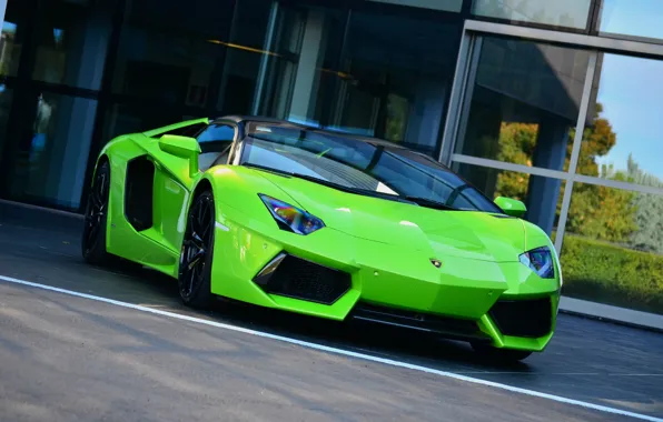 Картинка Roadster, Lamborghini, Green, Aventador