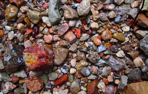 Colors, wet, texture, stones, minerals