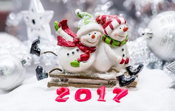 Картинка Новый Год, Рождество, снеговик, winter, snow, merry christmas, snowman, 2017