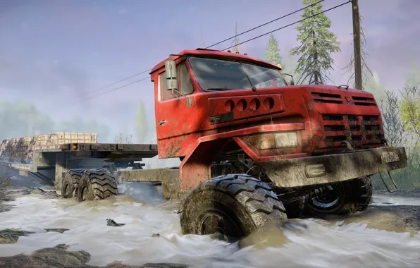 HDR, Water, Truck, Game, Trees, Offroad, Mud, UHD
