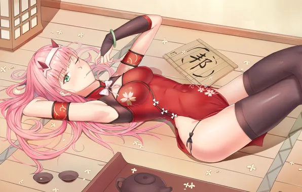 Девушка, Цветочки, Секси, Darling In The Frankxx