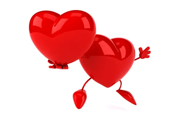 Сердце, red, heart, funny, rendering, 3D Art