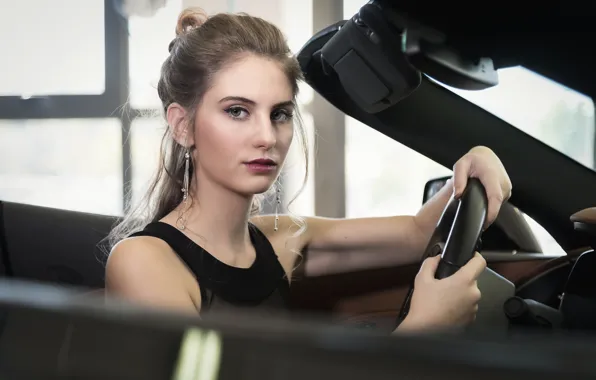 Авто, взгляд, лицо, руль, GIORGIA