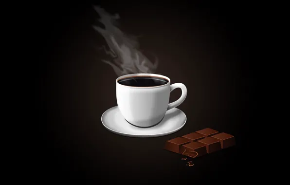 Картинка кофе, шоколад, минимализм, вектор, чашка