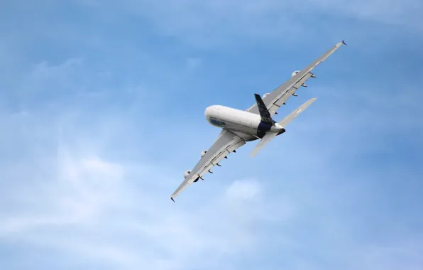 Картинка Небо, Самолет, Авиация, A380, Airbus, В воздухе, Летит