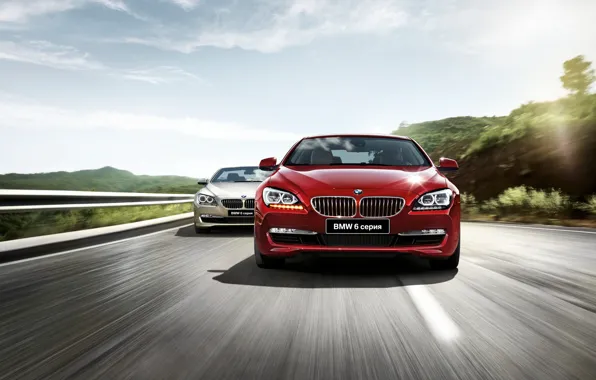 Красный, бмв, скорость, BMW, BMW M6