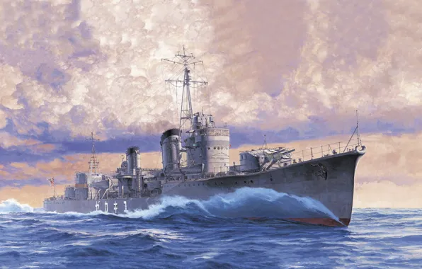 Япония, эсминец, IJN, эскадренный миноносец, Yukikaze, Koike Shigeo