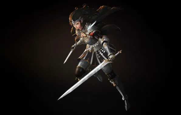 Девушка, Доспехи, Girl, Воин, Fantasy, Арт, Art, Warrior