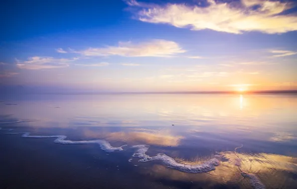 Море, вода, солнце, пейзаж, природа, река, фон, widescreen