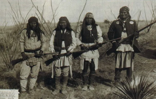 Картинка native american, apache leader, Geronimo, first nations, nephew, 2 sons