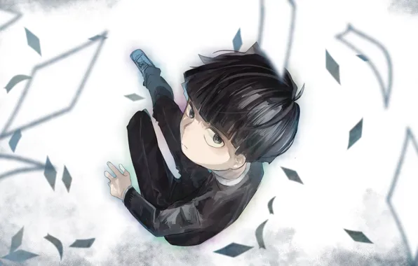 Взгляд, аниме, арт, парень, школьник, Mob Psycho 100