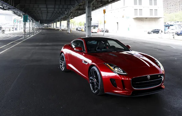 Картинка мост, купе, Jaguar, ягуар, US-spec, F-Type, 2014, S Coupe