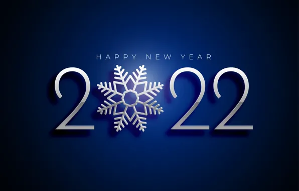 Картинка цифры, Новый год, silver, new year, happy, синий фон, снежинка, luxury