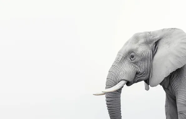 Elephant, trunk, head, tusks