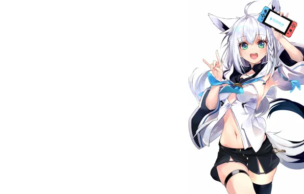 Girl, sexy, cleavage, shorts, blouse, long hair, boobs, anime