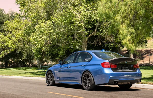 BMW, wheels, Vorsteiner, blue, 328i, f30