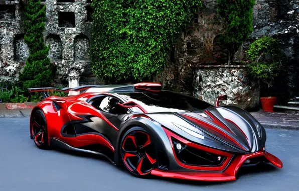 Картинка дизайн, тюнинг, Inferno, Wild, гиперкар, зеленая листва, Hypercar, Инферно