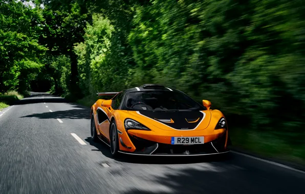 Дорога, растительность, купе, McLaren, 2020, V8 twin-turbo, 620R, 620 л.с.