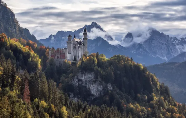Autumn, germany, bavaria, Schloss Neuschwanstein