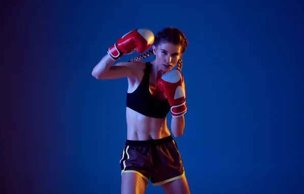 Woman, boxing, caucasian, fit, sportswear