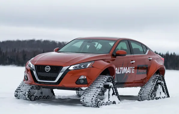 Зима, Concept, Nissan, гусеницы, AWD, Altima-te