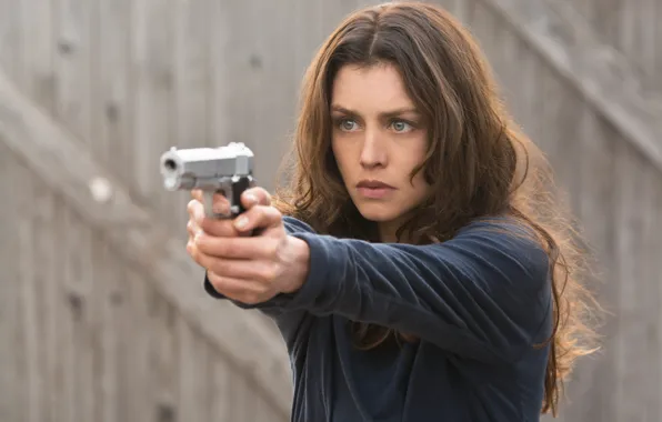 Взгляд, поза, оружие, Хитмэн: Агент 47, Hitman: Agent 47, Hannah Ware, Ханна Уэр, Катя ван …