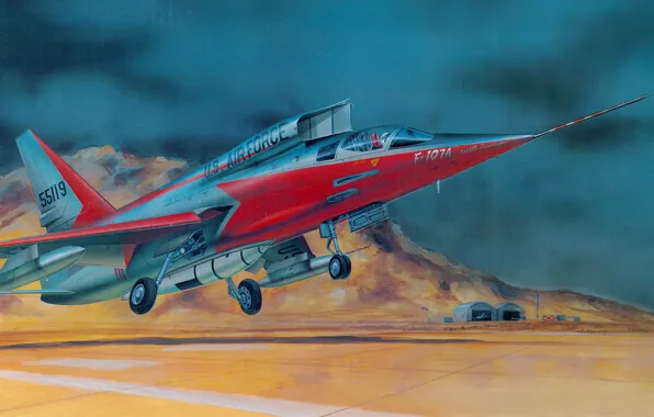 Рисунок, United States Air Force, tactical fighter-bomber, North American F-107