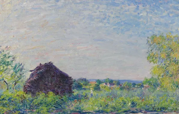 Картина, Alfred Sisley, Альфред Сислей, Пейзаж с Дровами