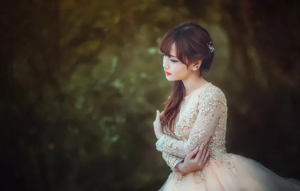 Лето, девушка, азиатка